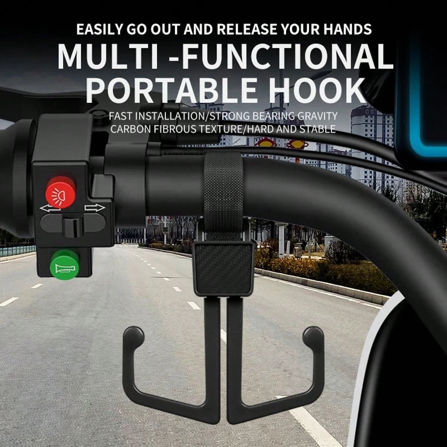 Multi-Function Convenient Front Rotating Double Hook Heavy Duty Hook For Electric Scooter, Motorcycle, Bicycle