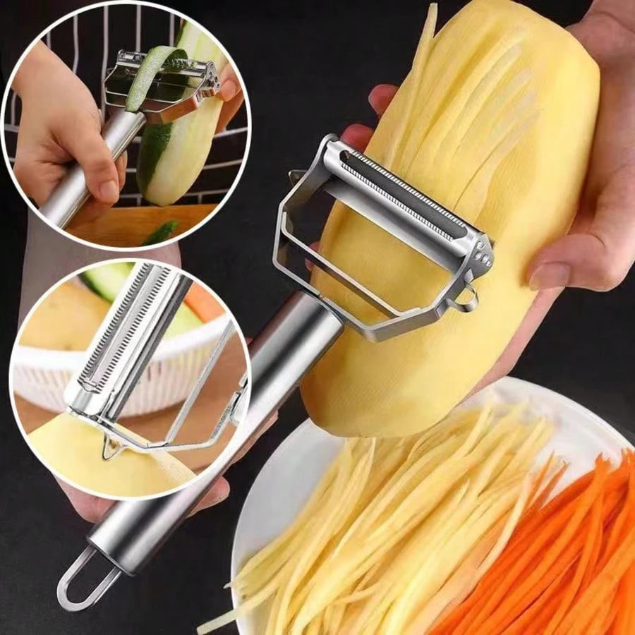 Multi Julienne Peeler Stainless Steel Cutter Slicer Carrot Potato Melon Gadget Vegetable Fruit, Potato Peeler,Peelers For Kitchen,Vegetable Peeler,Stainless Steel Peeler And Y Peeler,Carrot Peeler, V