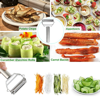 Multi Julienne Peeler Stainless Steel Cutter Slicer Carrot Potato Melon Gadget Vegetable Fruit, Potato Peeler,Peelers For Kitchen,Vegetable Peeler,Stainless Steel Peeler And Y Peeler,Carrot Peeler, V