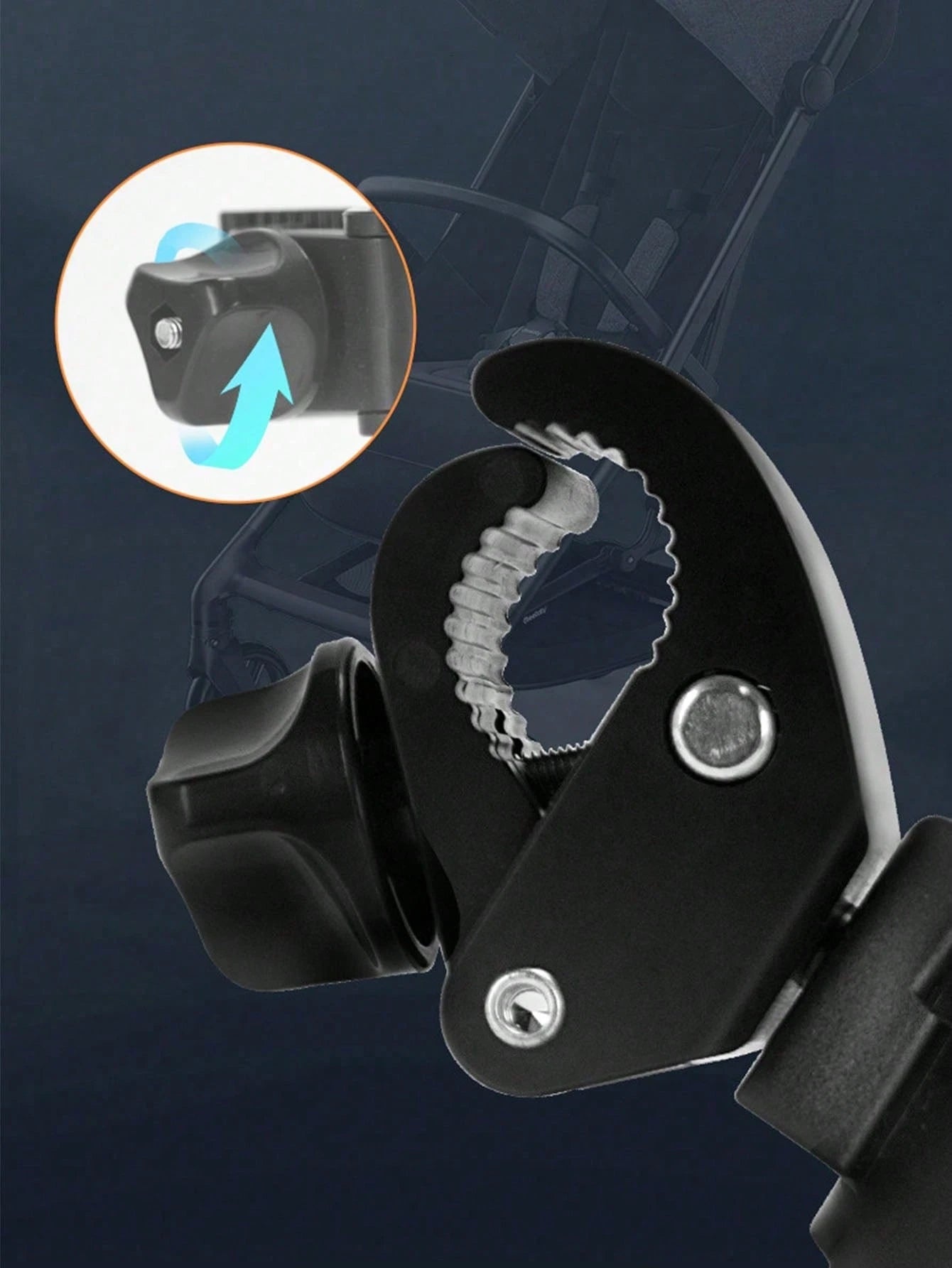 Multifunctional Baby Stroller Cup Holder & Phone Holder, With Bottle And Phone Bracket, Adjustable Clip, Suitable For 0-6 Years Old Children- Easy Installation, For Mom