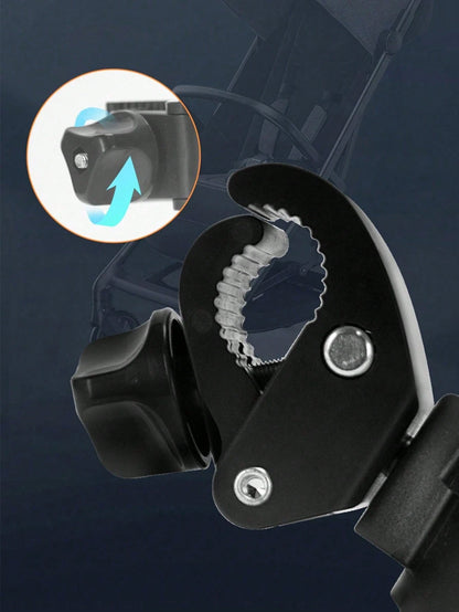 Multifunctional Baby Stroller Cup Holder & Phone Holder, With Bottle And Phone Bracket, Adjustable Clip, Suitable For 0-6 Years Old Children- Easy Installation, For Mom