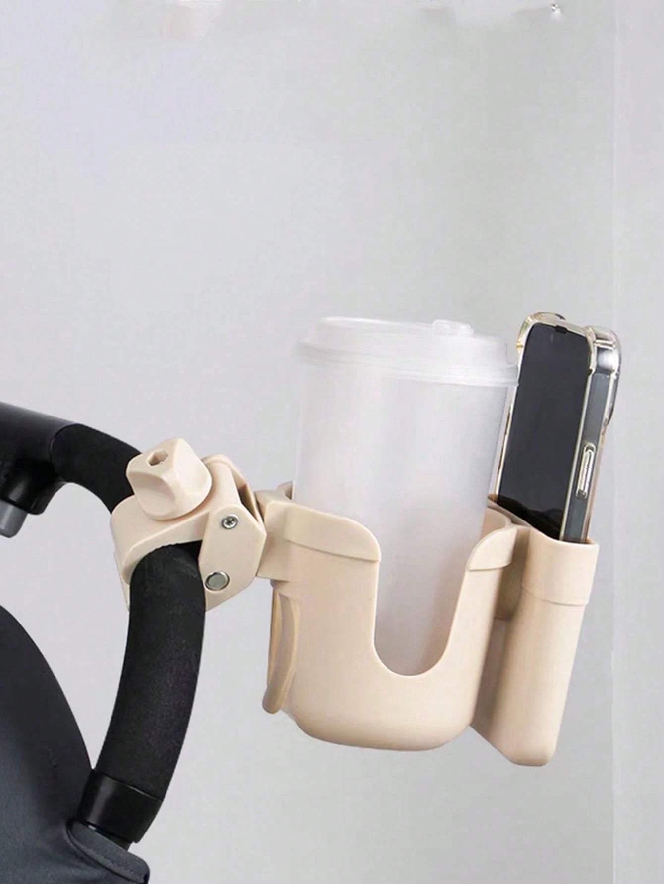 Multifunctional Baby Stroller Cup Holder & Phone Holder, With Bottle And Phone Bracket, Adjustable Clip, Suitable For 0-6 Years Old Children- Easy Installation, For Mom