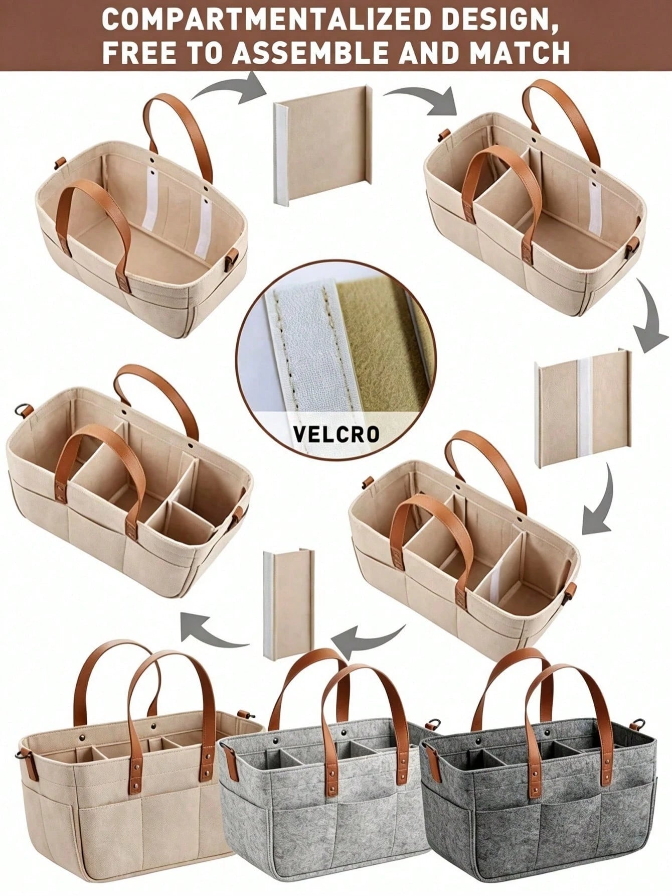 Multifunctional Felt Car Trunk Storage Bag, Durable Fiber Material, With Handle, Dustproof And Moisture-Proof, Practical Car Accessory
