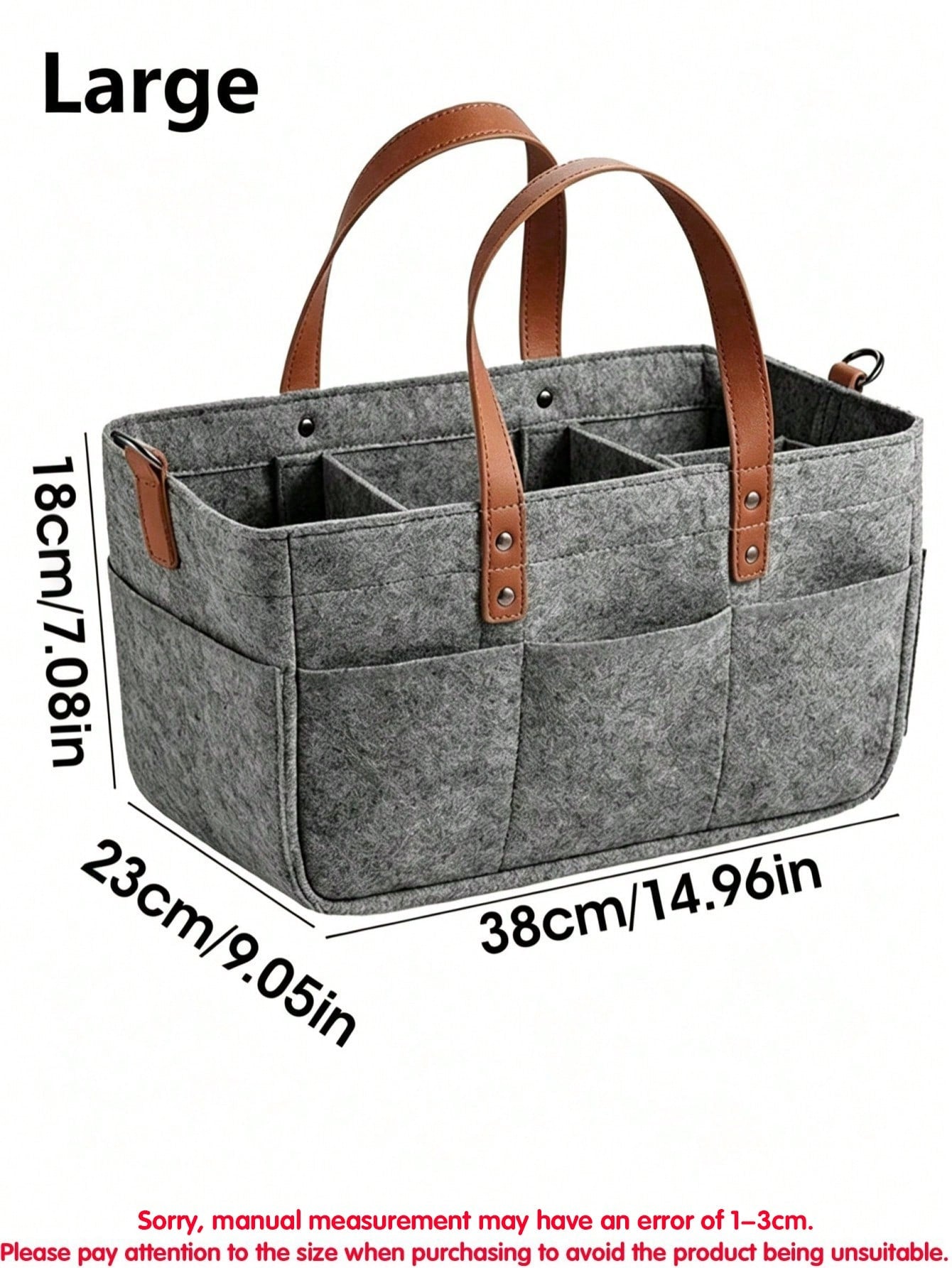 Multifunctional Felt Car Trunk Storage Bag, Durable Fiber Material, With Handle, Dustproof And Moisture-Proof, Practical Car Accessory