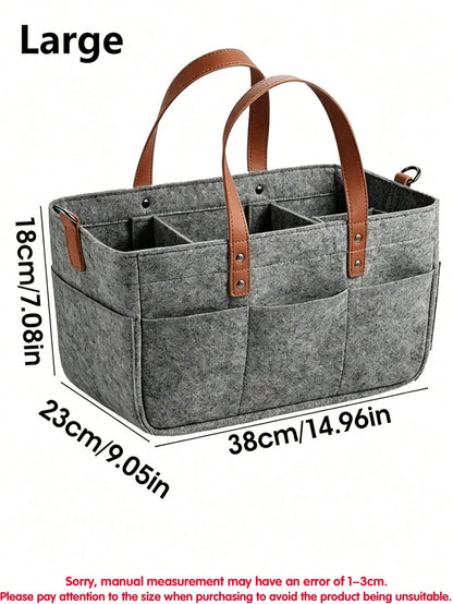 Multifunctional Felt Car Trunk Storage Bag, Durable Fiber Material, With Handle, Dustproof And Moisture-Proof, Practical Car Accessory
