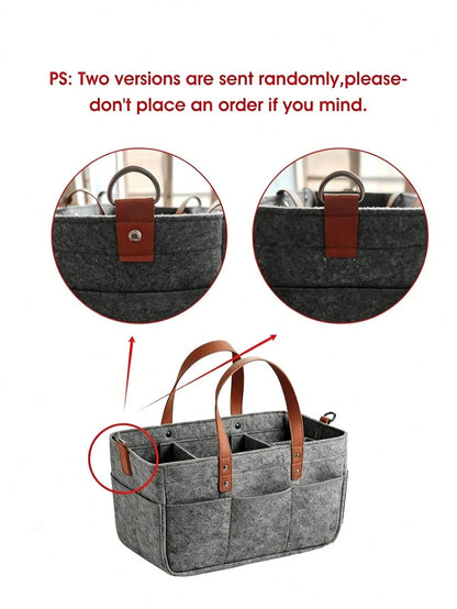 Multifunctional Felt Car Trunk Storage Bag, Durable Fiber Material, With Handle, Dustproof And Moisture-Proof, Practical Car Accessory