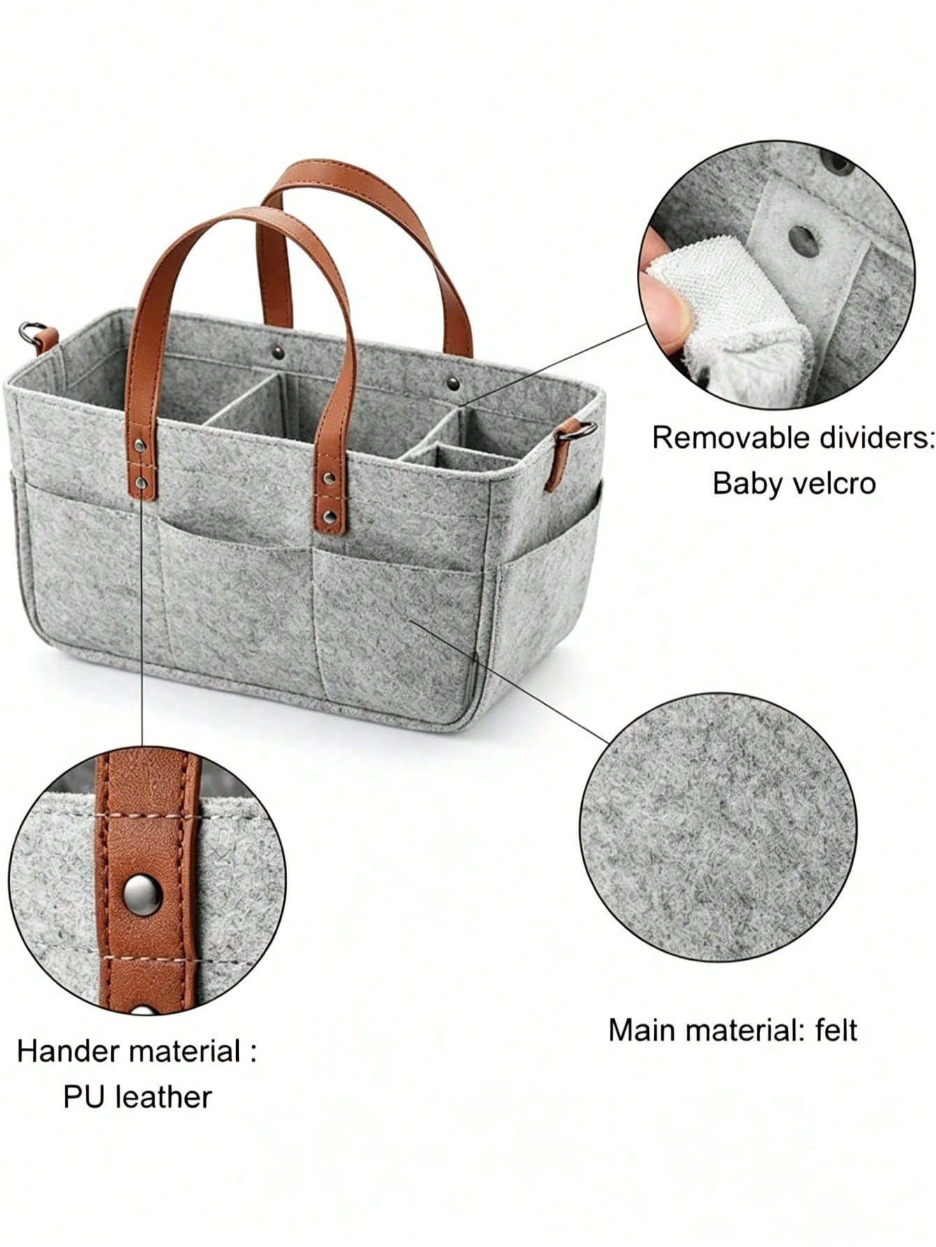 Multifunctional Felt Car Trunk Storage Bag, Durable Fiber Material, With Handle, Dustproof And Moisture-Proof, Practical Car Accessory