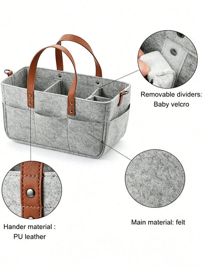 Multifunctional Felt Car Trunk Storage Bag, Durable Fiber Material, With Handle, Dustproof And Moisture-Proof, Practical Car Accessory