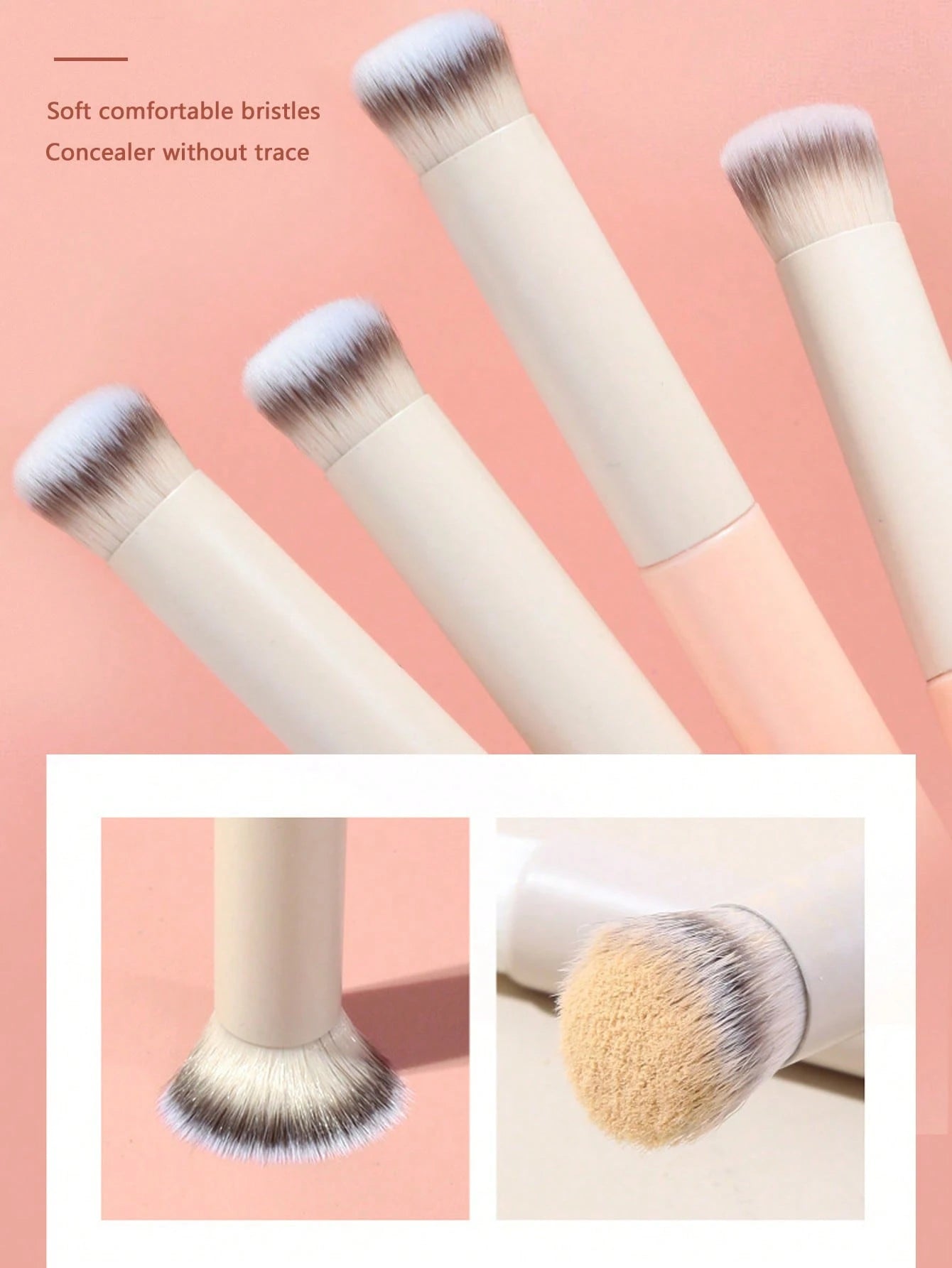 mulynsie 1pc Concealer Brush Mini Oblique Flat-Topped Kabuki Nose Contour Brush, For Covering, Blending, Setting, Powdering, Liquid Cream And Foundation, 270s Face Concealer Repair And Beauty Makeup B