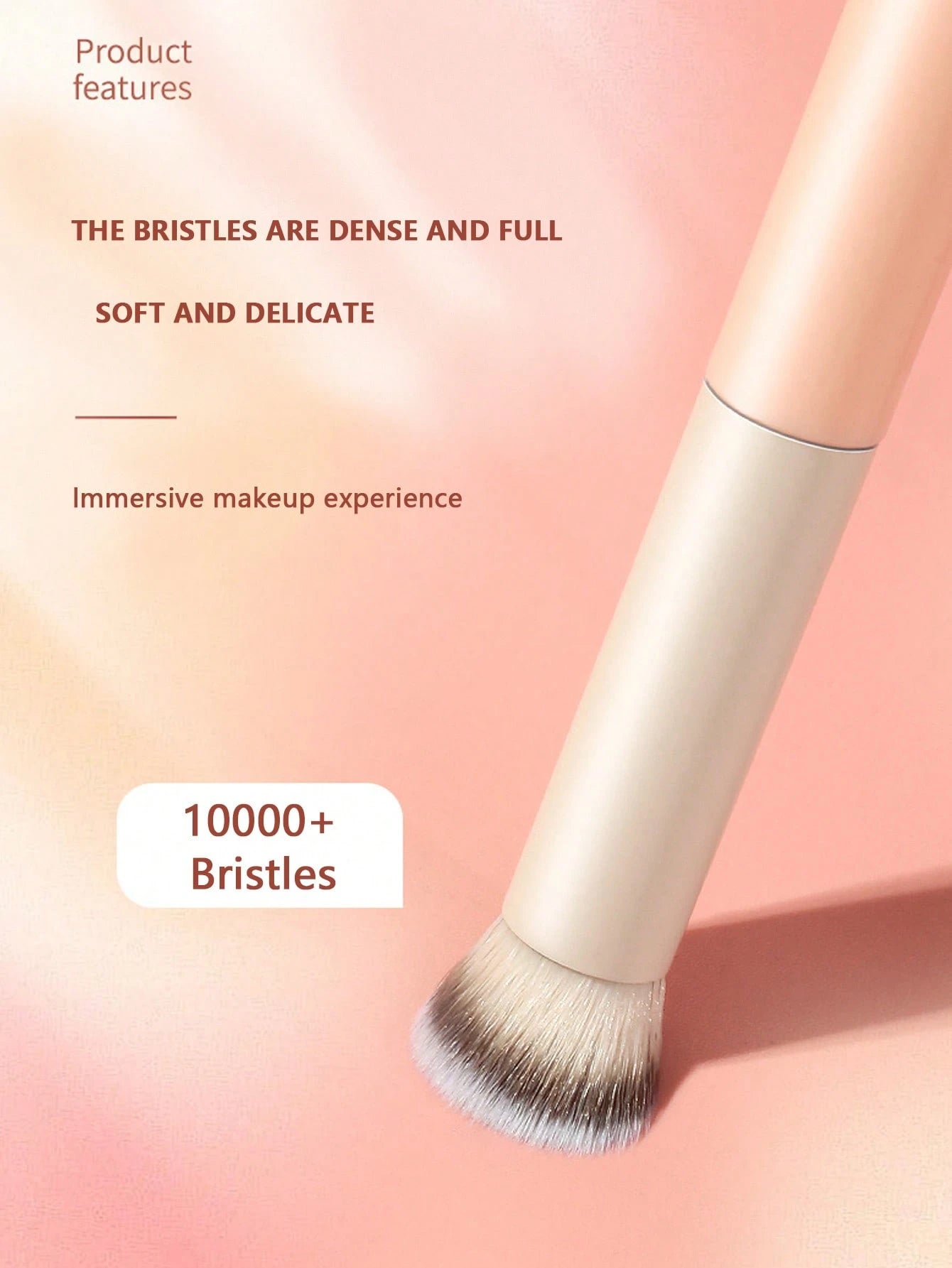 mulynsie 1pc Concealer Brush Mini Oblique Flat-Topped Kabuki Nose Contour Brush, For Covering, Blending, Setting, Powdering, Liquid Cream And Foundation, 270s Face Concealer Repair And Beauty Makeup B