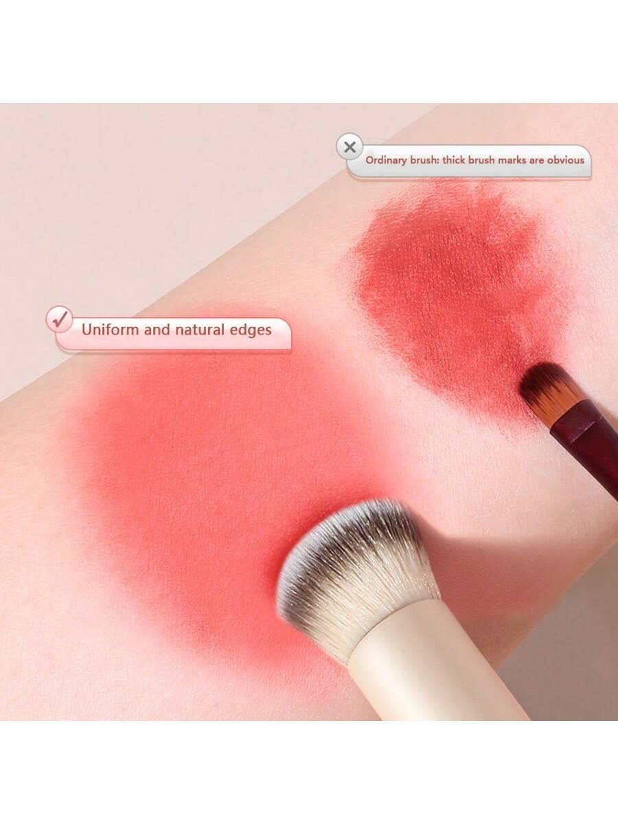 mulynsie 1pc Concealer Brush Mini Oblique Flat-Topped Kabuki Nose Contour Brush, For Covering, Blending, Setting, Powdering, Liquid Cream And Foundation, 270s Face Concealer Repair And Beauty Makeup B