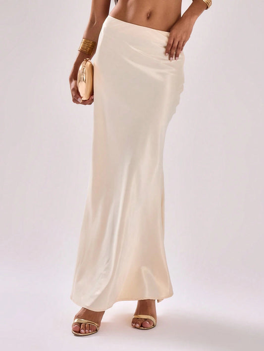 MUSERA Low Rise Slim Fit Maxi Skirt Summer Boho Elegant Holiday Vacation Ibiza Back To School Fall Occasion Party
