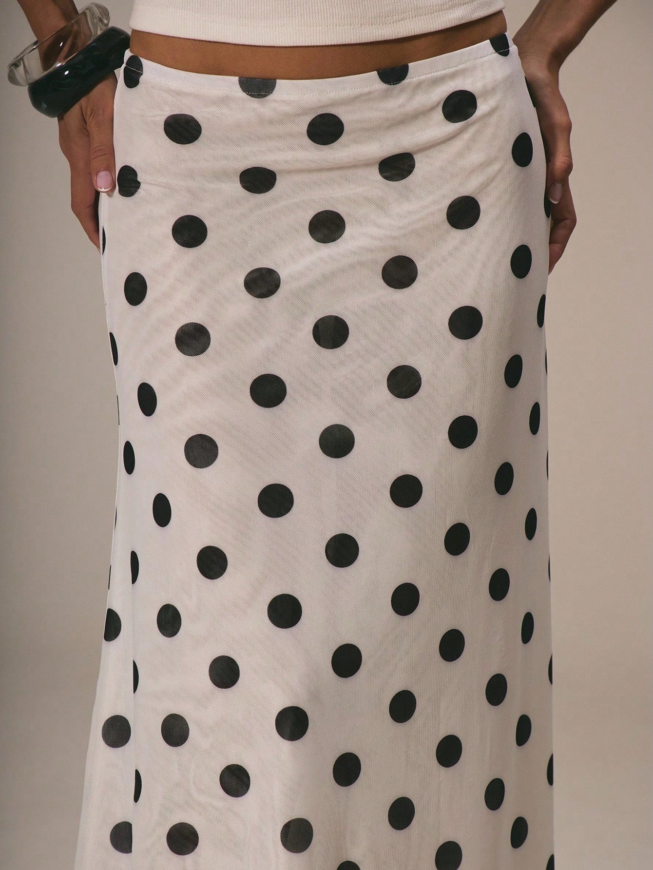 MUSERA Mesh Polka Dot Fun Cute Dainty Girly Summer Skirt Cute Graduation Polka Dot Skirt Vacation Holiday Work Office Back To School