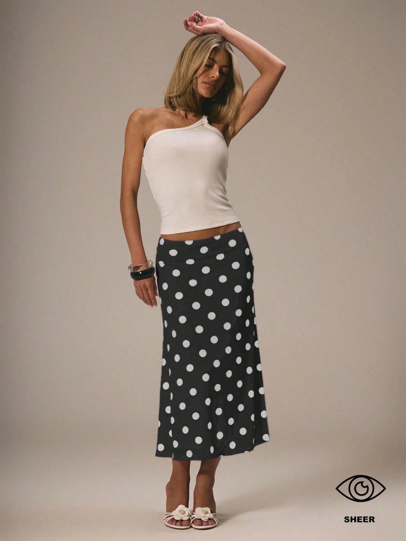MUSERA Mesh Polka Dot Fun Cute Dainty Girly Summer Skirt Cute Graduation Polka Dot Skirt Vacation Holiday Work Office Back To School