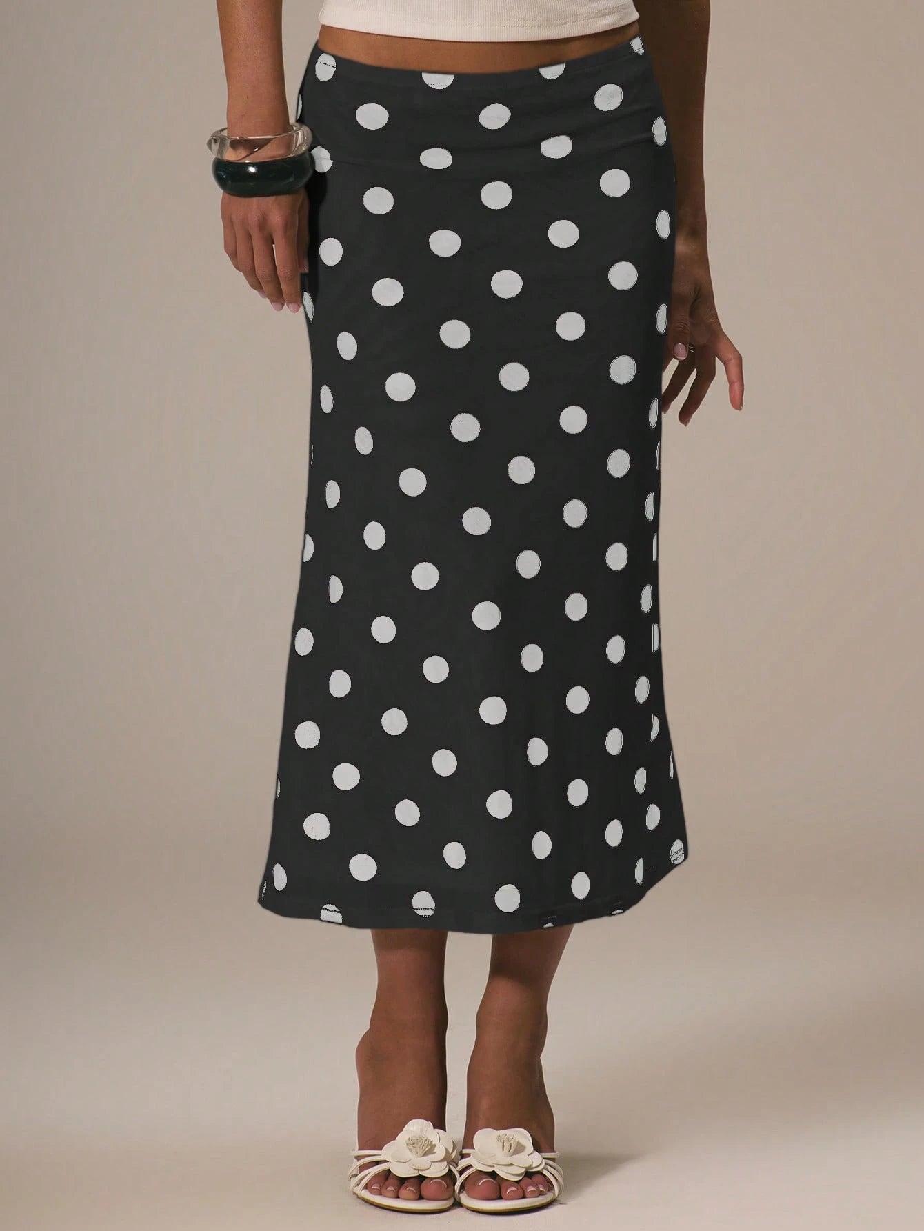 MUSERA Mesh Polka Dot Fun Cute Dainty Girly Summer Skirt Cute Graduation Polka Dot Skirt Vacation Holiday Work Office Back To School