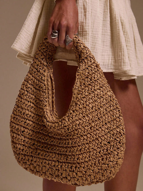 MUSERA Woven Straw Effect Handbag