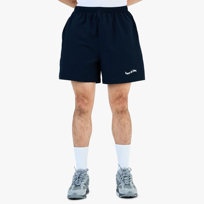 Museum of Peace and Quiet Wordmark Seersucker Shorts / Navy