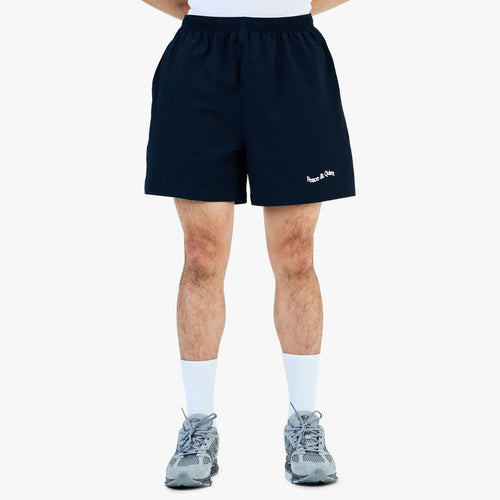 Museum of Peace and Quiet Wordmark Seersucker Shorts / Navy