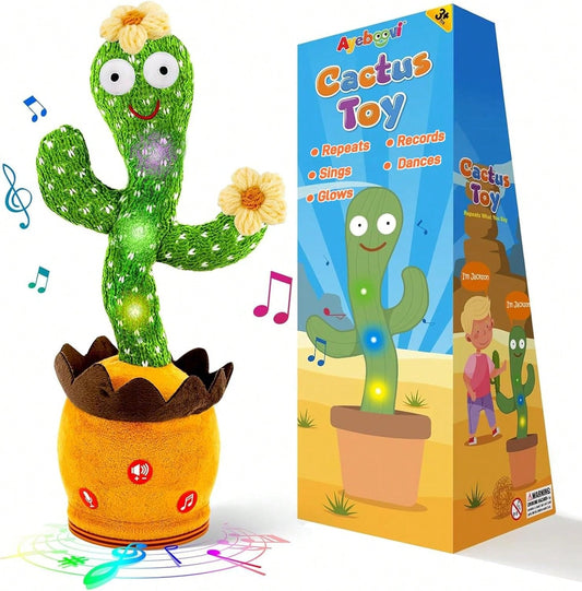 Musical Singing Dancing Cactus Toy For Toddlers, Mimicking Recording Repeating Plush With Adjustable Volume & 120 Songs, Interactive Tummy Time Baby Toy For All Kids