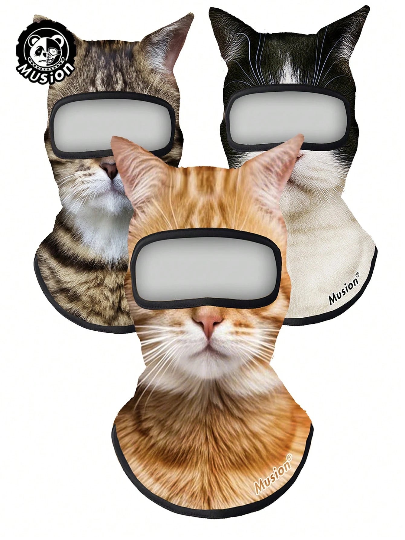 Musion 1/2/3PCS 3D Cat Ski Balaclava Sheisty Face Mask With Ears
