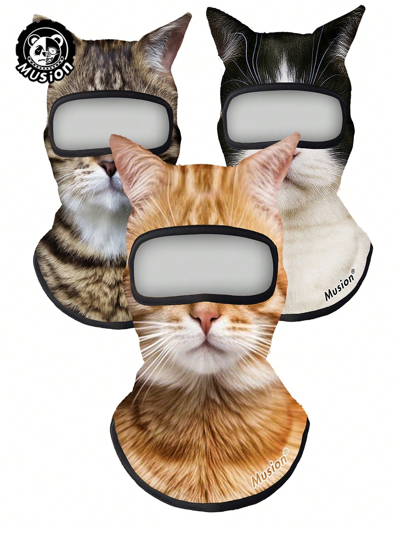 Musion 1/2/3PCS 3D Cat Ski Balaclava Sheisty Face Mask With Ears