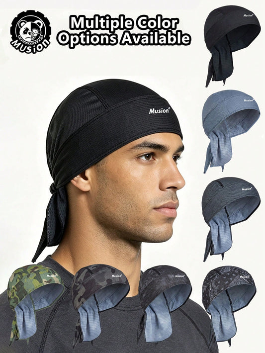 Musion 1/7PCS Printed Tie Back Durag, Motorcycle Skull Cap,Breathable Mesh Motorcycle Helmet Liner Cap, Sweat Wicking Wind Resistant Do Rag Head Wrap For Motorbike Riding, Cycling & Motorsports