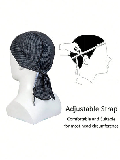 Musion 1/7PCS Printed Tie Back Durag, Motorcycle Skull Cap,Breathable Mesh Motorcycle Helmet Liner Cap, Sweat Wicking Wind Resistant Do Rag Head Wrap For Motorbike Riding, Cycling & Motorsports