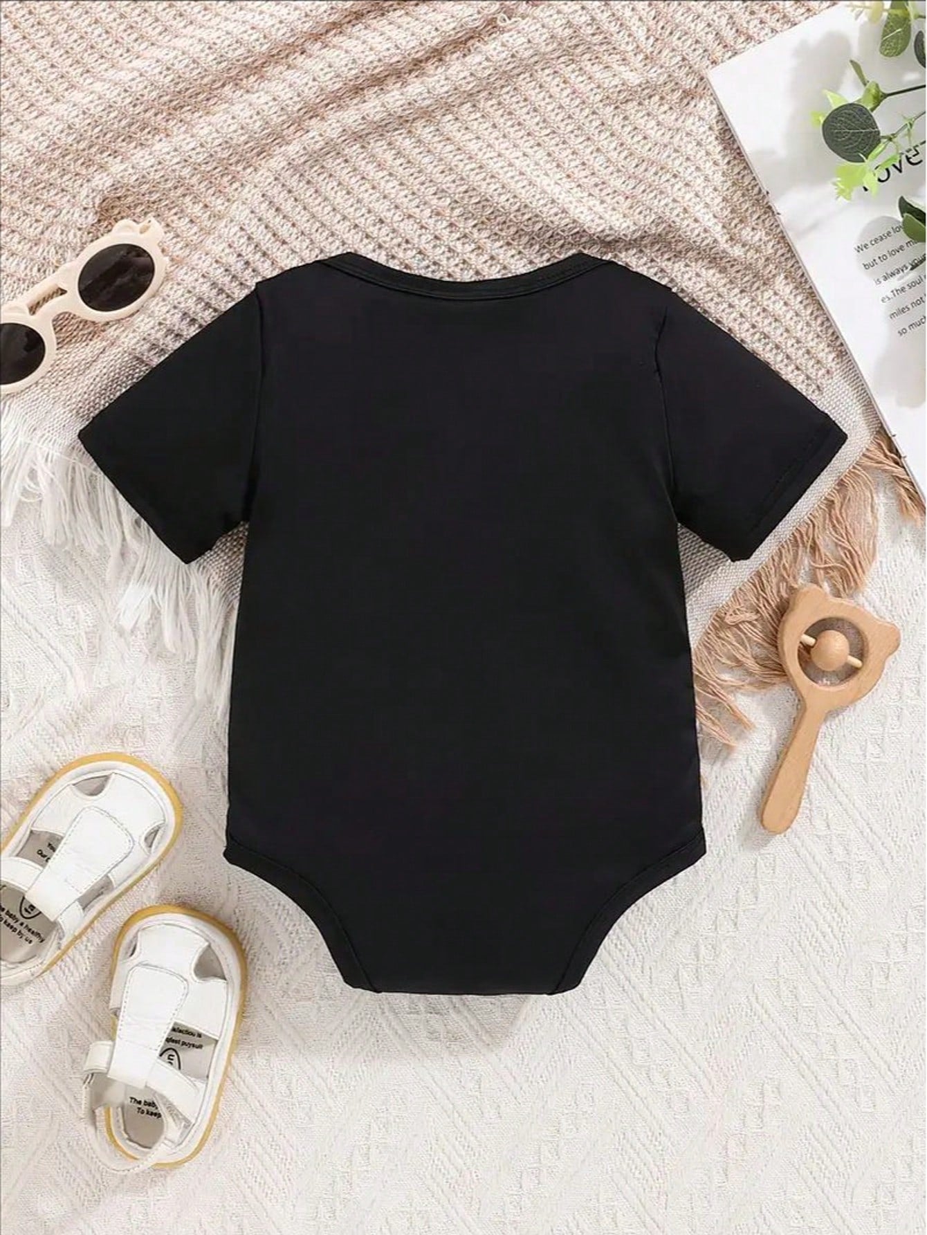 "My Uncle Will Teach Me The Fun Stuff" Print Infant's Triangle Bodysuit, Casual Short Sleeve Romper, Baby Boy's Outdoor Clothing
