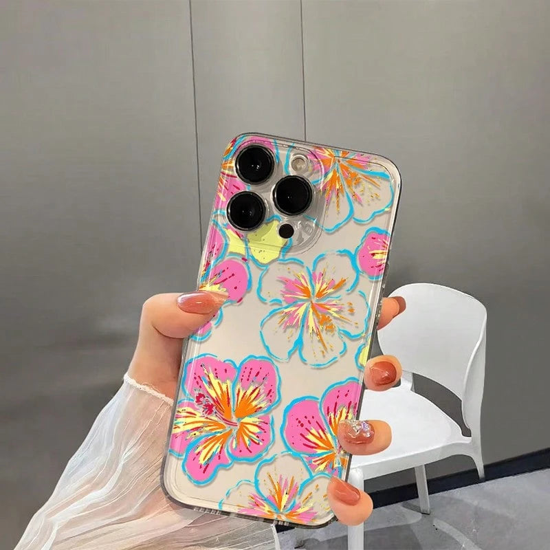 NcmRyu Colorful Floral Phone Case, Made Of TPU Material, With Anti-Drop Function; This Phone Case Is Compatible With Apple 17, 16, 15, 14, 13, 12, 11 Pro Max And All Series Models. It Features Waterpr