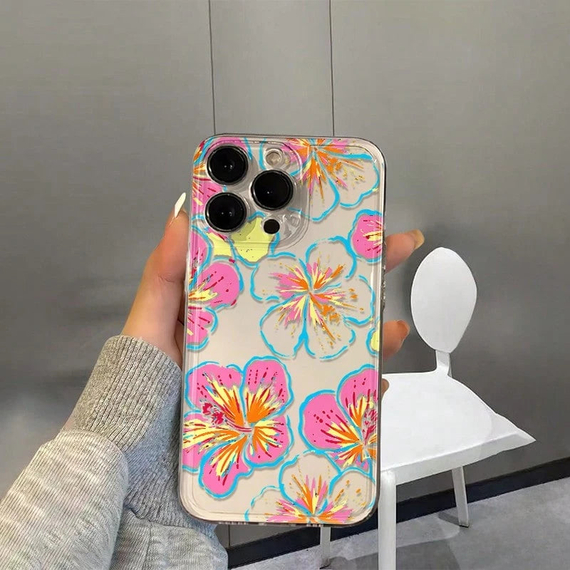 NcmRyu Colorful Floral Phone Case, Made Of TPU Material, With Anti-Drop Function; This Phone Case Is Compatible With Apple 17, 16, 15, 14, 13, 12, 11 Pro Max And All Series Models. It Features Waterpr