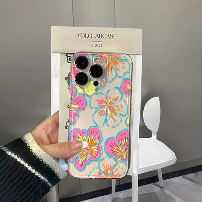 NcmRyu Colorful Floral Phone Case, Made Of TPU Material, With Anti-Drop Function; This Phone Case Is Compatible With Apple 17, 16, 15, 14, 13, 12, 11 Pro Max And All Series Models. It Features Waterpr