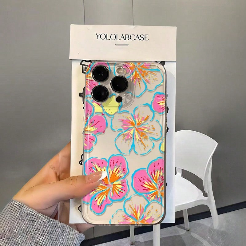 NcmRyu Colorful Floral Phone Case, Made Of TPU Material, With Anti-Drop Function; This Phone Case Is Compatible With Apple 17, 16, 15, 14, 13, 12, 11 Pro Max And All Series Models. It Features Waterpr