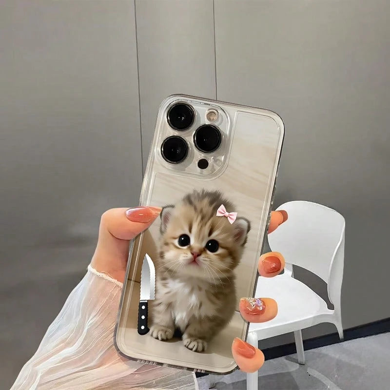 NcmRyu Cute Kitten Phone Case, Made Of TPU Material, With Anti-Drop Function; This Phone Case Is Compatible With Apple 17, 16, 15, 14, 13, 12, 11 Pro Max And Other Series Models. It Has Waterproof, An