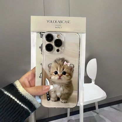 NcmRyu Cute Kitten Phone Case, Made Of TPU Material, With Anti-Drop Function; This Phone Case Is Compatible With Apple 17, 16, 15, 14, 13, 12, 11 Pro Max And Other Series Models. It Has Waterproof, An