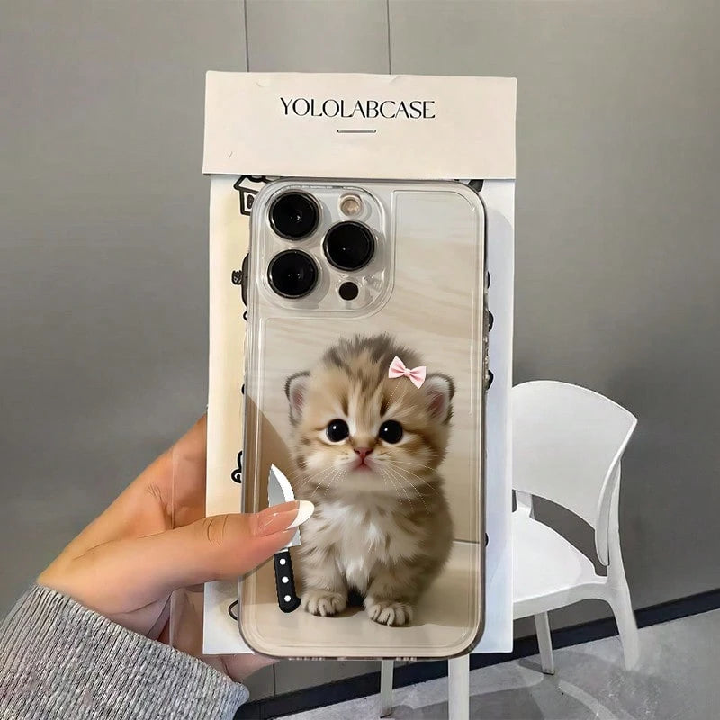 NcmRyu Cute Kitten Phone Case, Made Of TPU Material, With Anti-Drop Function; This Phone Case Is Compatible With Apple 17, 16, 15, 14, 13, 12, 11 Pro Max And Other Series Models. It Has Waterproof, An