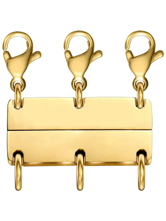 Necklace Layering Clasp- 3 Layers Magnetic Gold/silver, Ideal For Layered Necklace Separator And Necklace Extender