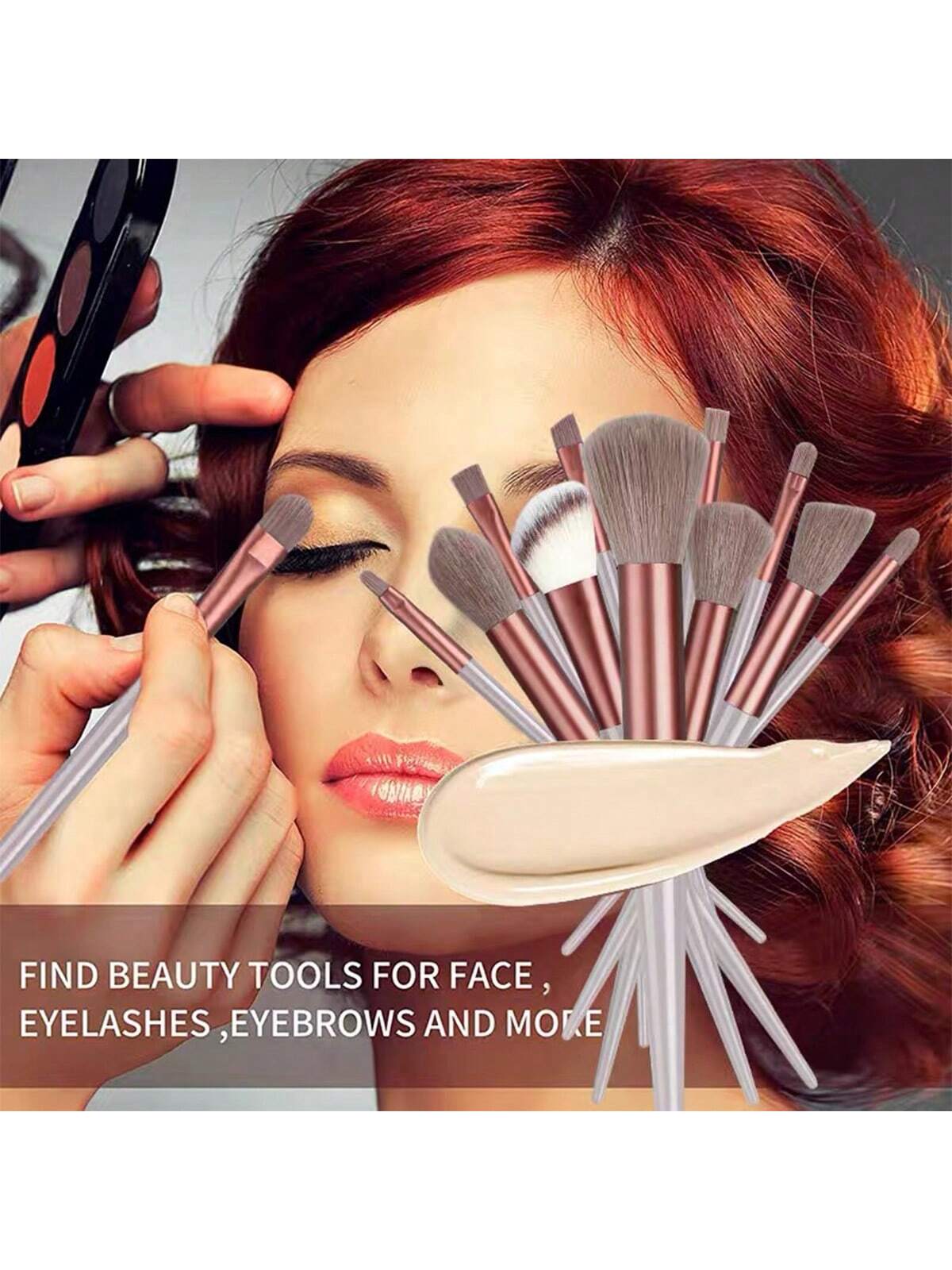 New 13pcs Portable Coffee-Brown Makeup Brush Set With Velvet Bag, Including Blush Brush, Eyeshadow Brush, Powder Brush, Contour Brush, Concealer Brush, Full Set Of Makeup Tools,Brush Set,Makeup Brush