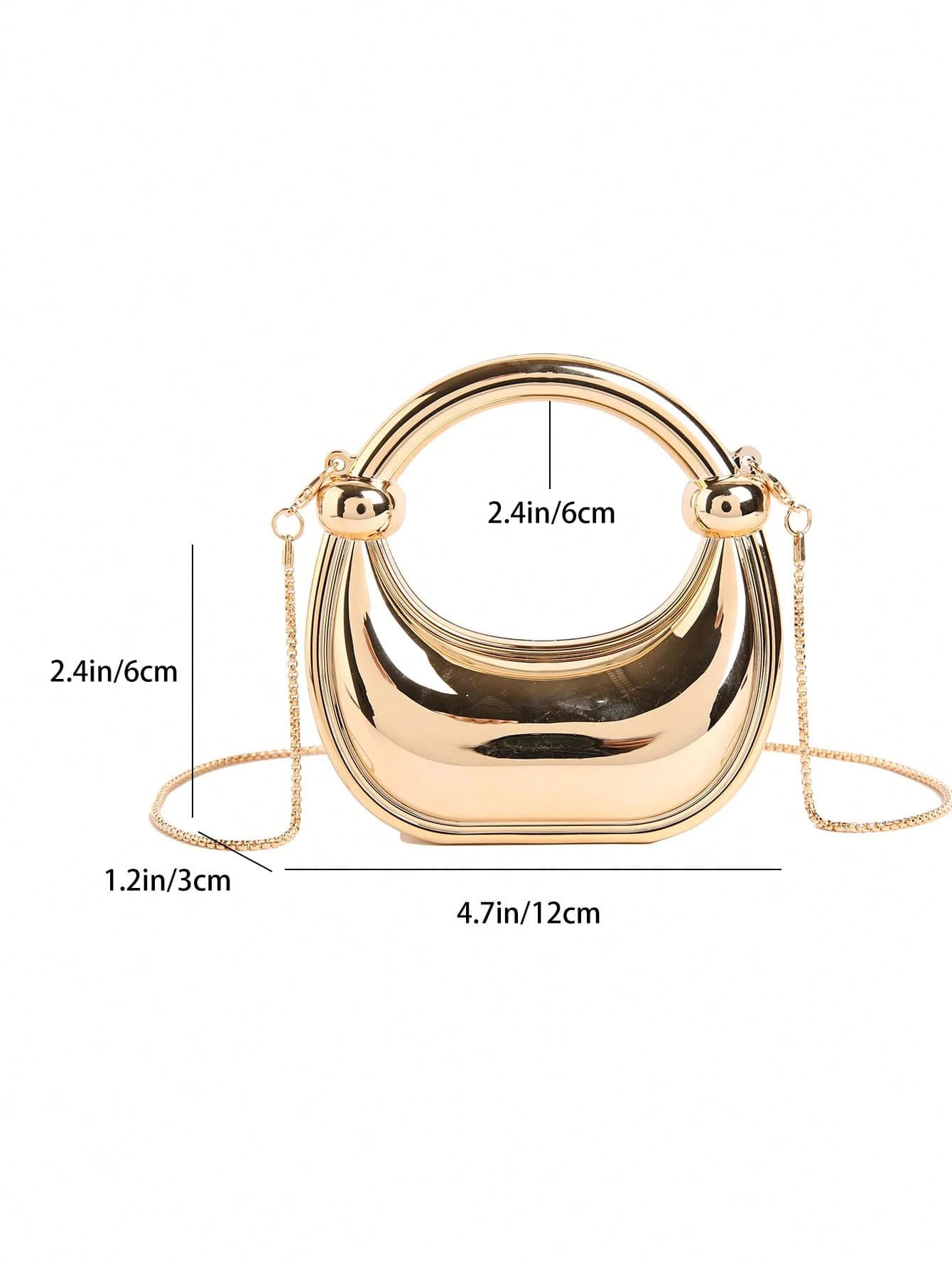 New Acrylic Mini Bag Fashionable Clutch Bag Unique Crescent Shape Elegant Evening Bag Crossbody Chain Bag