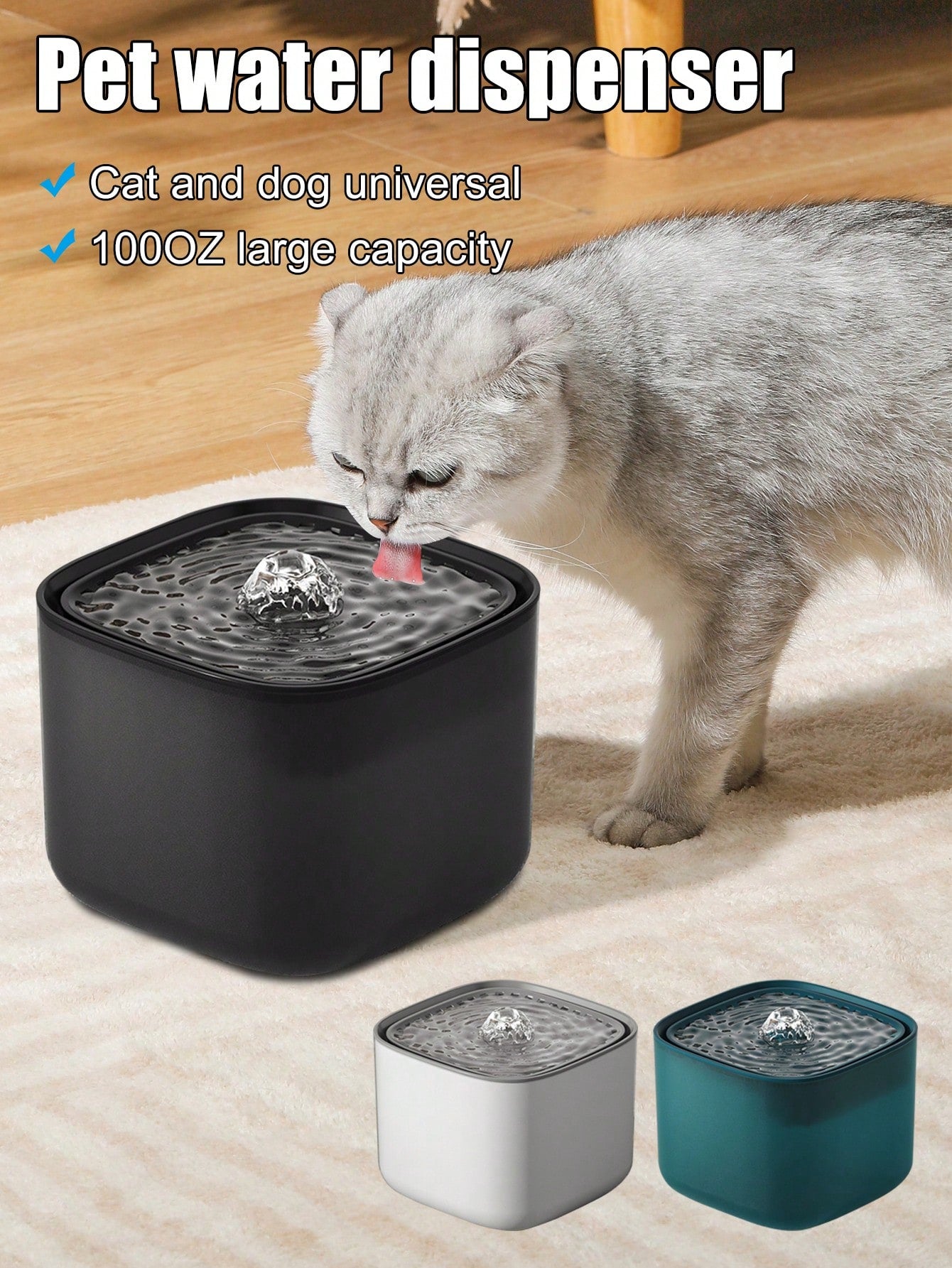New Automatic Cat Water Fountain With Filter, Large Capacity Smart Pet Water Dispenser, Quiet Flow Design, Adjustable Water Pump, Low Decibel Circulating Water, Suitable For Dogs And Cats