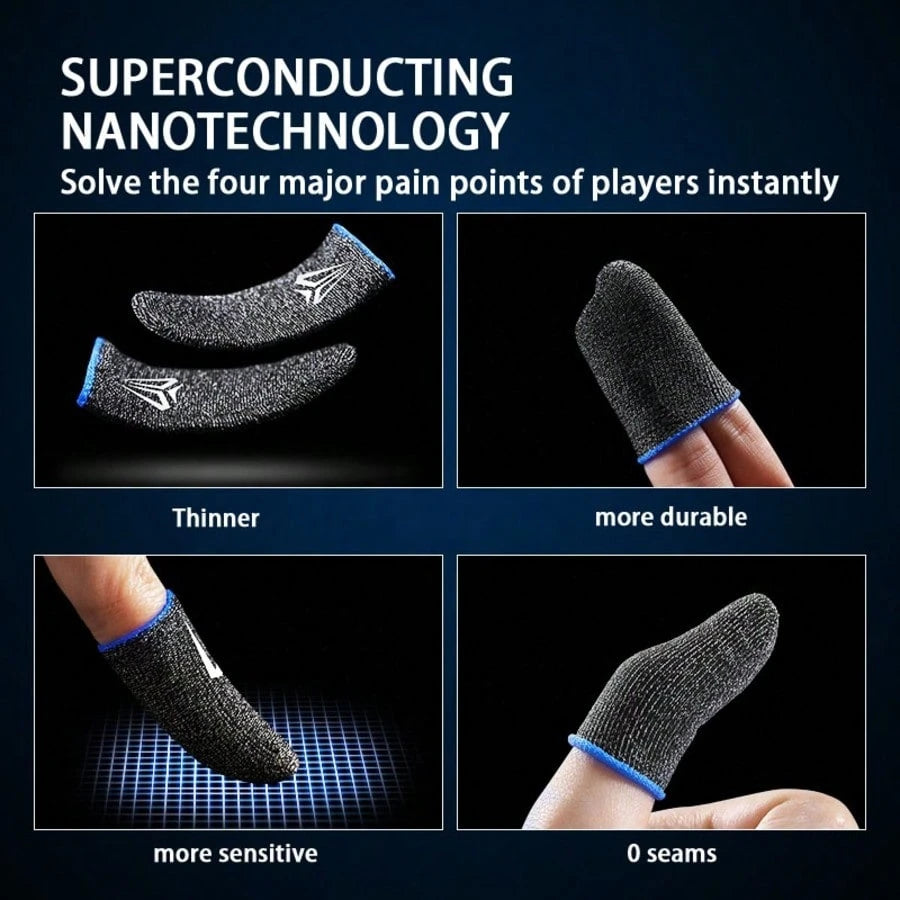 New Breathable Anti-Sweat Gaming Finger Sleeves, Smooth Sliding, Lightweight & Comfortable, Enhance Gameplay Experience