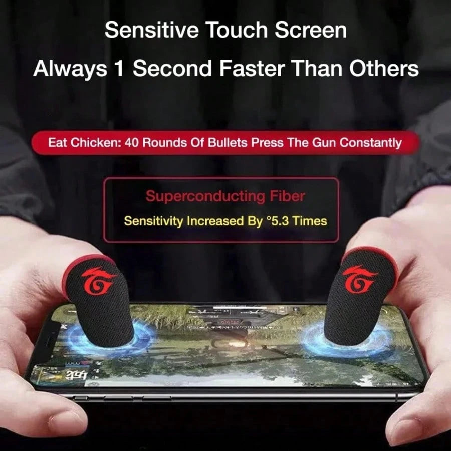 New Breathable Non-Slip Touch Screen Gaming Finger Sleeves, Featuring Interesting Graphic Design And Soft Texture For Enhanced Gaming Experience