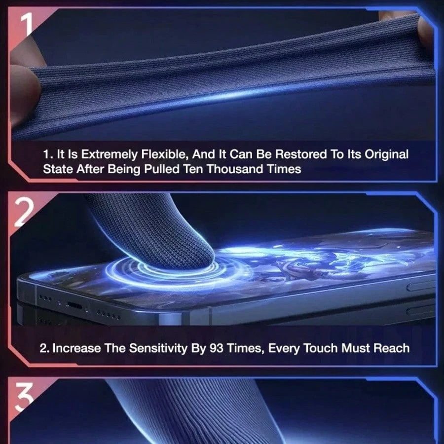 New Breathable Non-Slip Touch Screen Gaming Finger Sleeves, Featuring Interesting Graphic Design And Soft Texture For Enhanced Gaming Experience