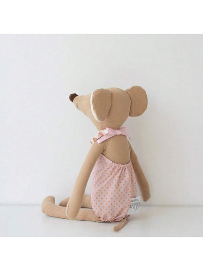 New Cute Forest Animal Doll Children's Toy Small Cute Pink Bow and Blue Mouse Doll Children's Birthday Gift Home Decor