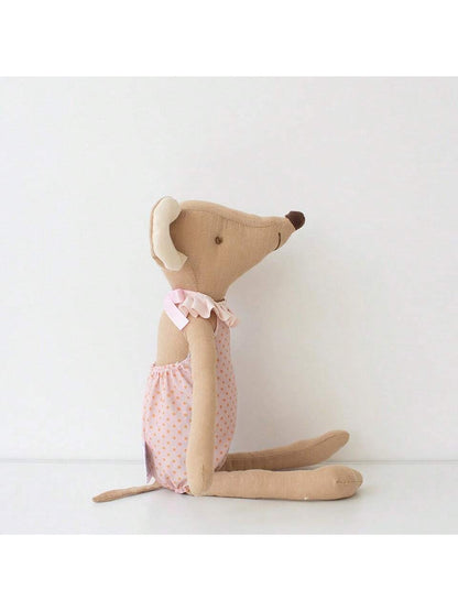 New Cute Forest Animal Doll Children's Toy Small Cute Pink Bow and Blue Mouse Doll Children's Birthday Gift Home Decor