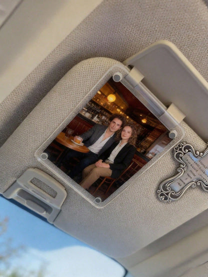 New Magnetic Photo Clip For Car Sun Visor, Universal Acrylic Refrigerator Magnet Transparent Magnetic Instant Camera Frame, Car Sun Visor Photo Frame Clip, Personalized DIY Car Decor Photo Frame, Coup