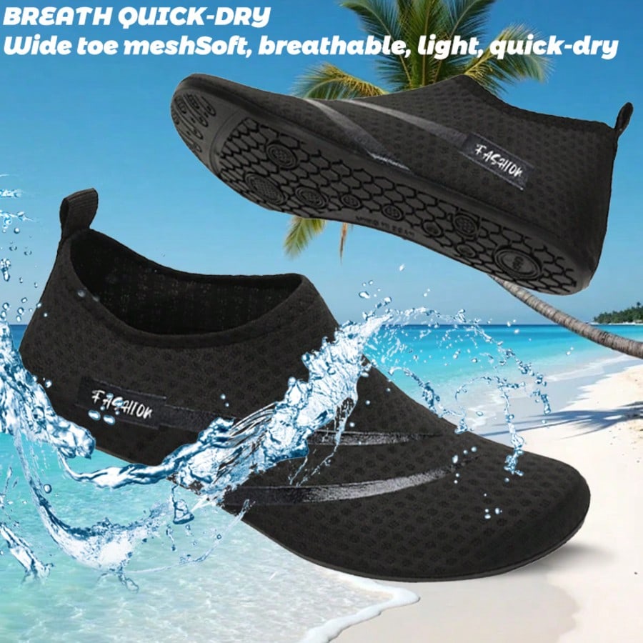 New Men's Quick-Dry Barefoot Slip-On Beach Shoes, Non-Slip Rubber Sole, Swimming Shoes, Beach Shoes, Yoga Shoes, Creek Shoes, Sandals, Outdoor Swimming Shoes, Diving Shoes, Non-Slip Lightweight Water