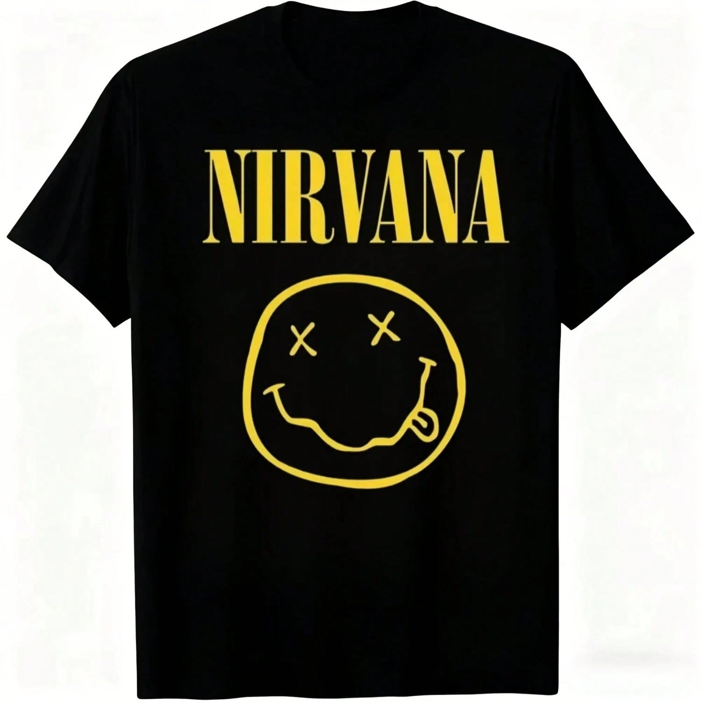 New Nirvanass Rock Band Men's T-Shirt Hip-Hop Style Men's And Women's Oversized Y2K Tee Casual Loose O