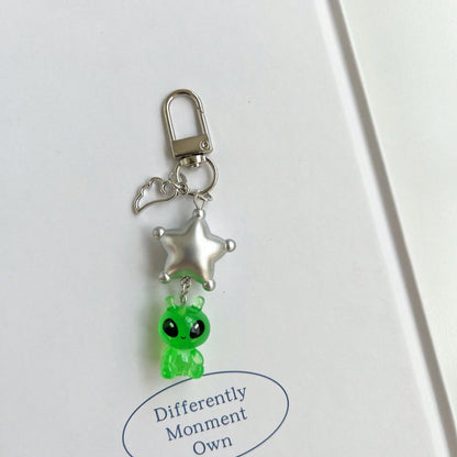New Personalized Quirky Star Phone Lanyard Transparent Alien Phone Strap Keychain Bag Charm Gift Accessory Small Pendant