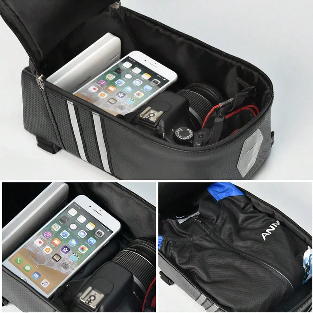 NEWBOLER Bicycle Rear Seat Bag, Mountain Bike Frame Bag, Luggage Bag, Large Capacity Waterproof Travel Bag For Cycling