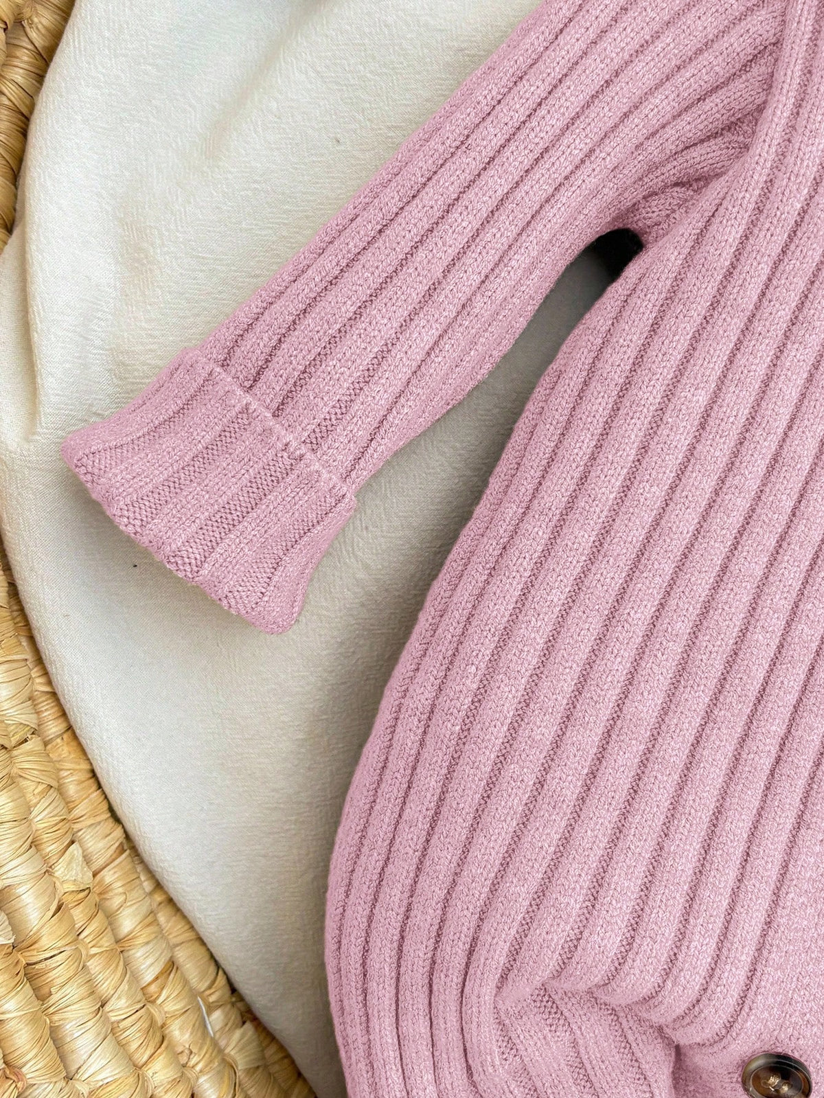 Newborn Baby Girl Cute Knitted Jumpsuit With Footies And Hat Set,Versatile For Autumn/Winter Photoshoot Outfit Sweater Romper Going Home Knit Fall